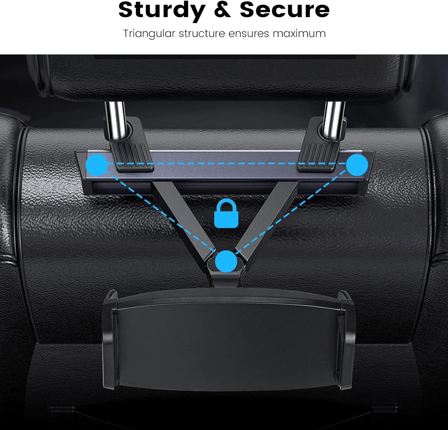 Soporte Tablet Reposacabezas, Soporte Coche Automóvil Universal Con Apoyo 360 Rotación Para 4,7-12,9 Pulgadas Ipad, Iphone, Galaxy Tab Et D'Autres Smartphones