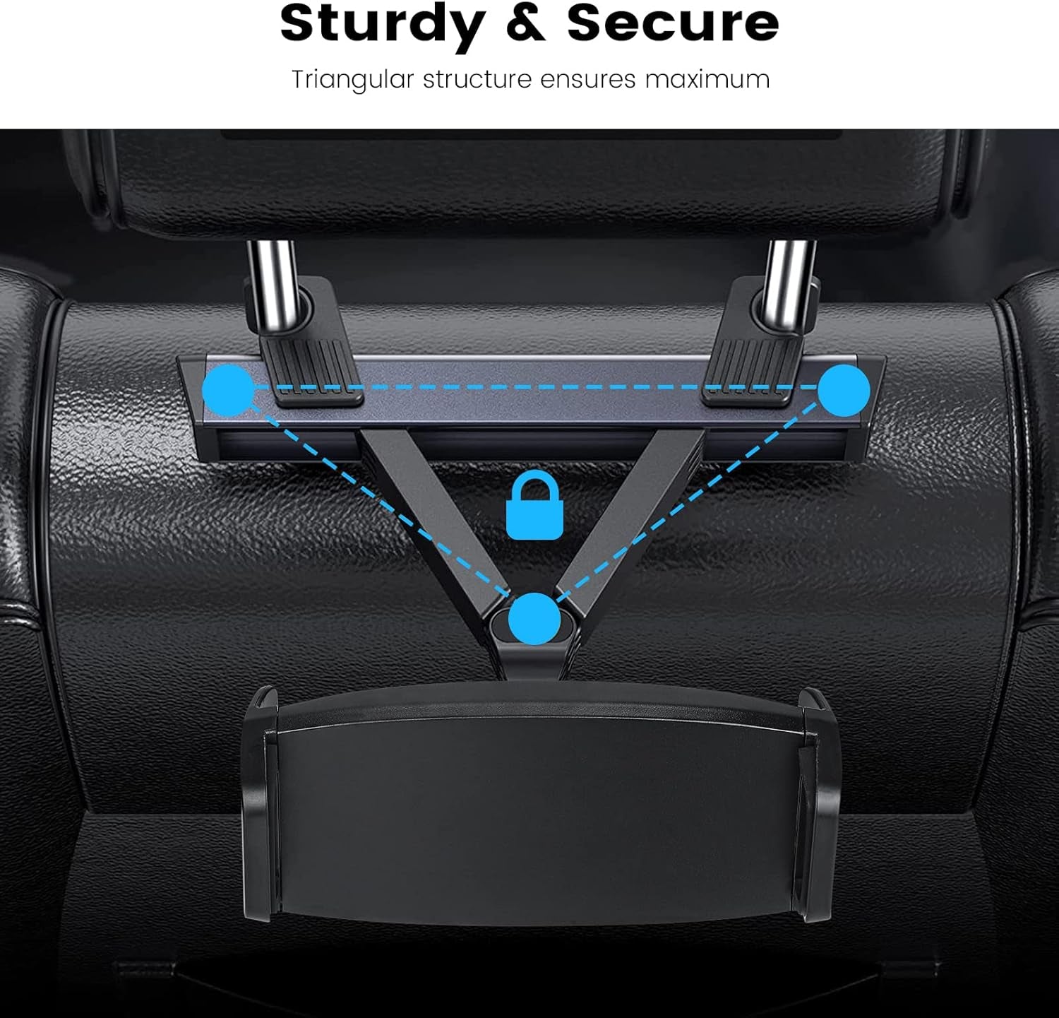 Soporte Tablet Reposacabezas, Soporte Coche Automóvil Universal Con Apoyo 360 Rotación Para 4,7-12,9 Pulgadas Ipad, Iphone, Galaxy Tab Et D'Autres Smartphones