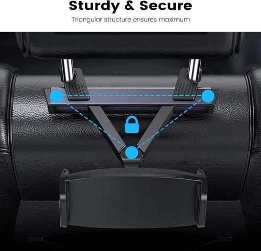 Soporte Tablet Reposacabezas, Soporte Coche Automóvil Universal Con Apoyo 360 Rotación Para 4,7-12,9 Pulgadas Ipad, Iphone, Galaxy Tab Et D'Autres Smartphones