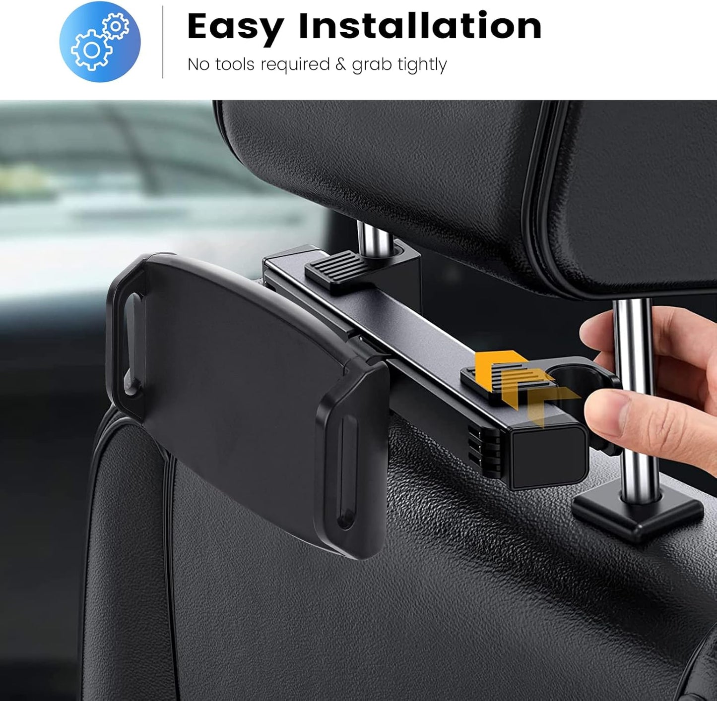 Soporte Tablet Reposacabezas, Soporte Coche Automóvil Universal Con Apoyo 360 Rotación Para 4,7-12,9 Pulgadas Ipad, Iphone, Galaxy Tab Et D'Autres Smartphones